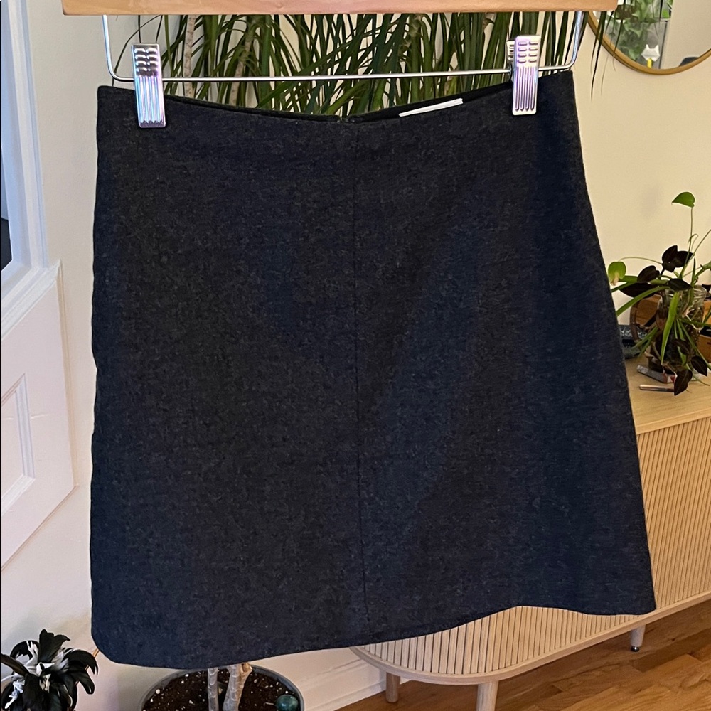 Aritzia Wilfred Cashmere Wool Charcoal Gray Mini Skirt 0 XS